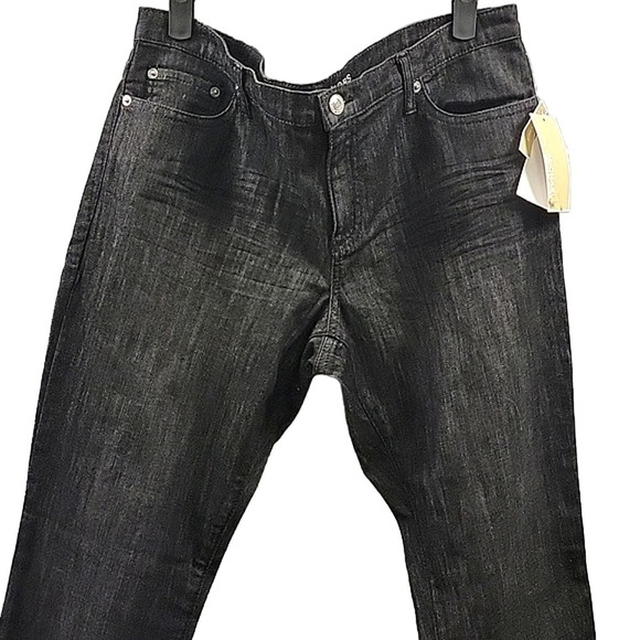 Michael Kors NWT black stretch denim JEANS MSRP $99 rhinestones women's SZ 12 - Picture 2 of 9